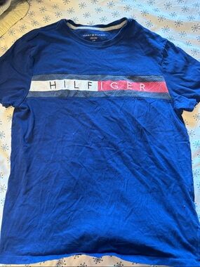 Tommy Hilfiger Men’s Blue Logo Crew Neck T‑Shirt Small